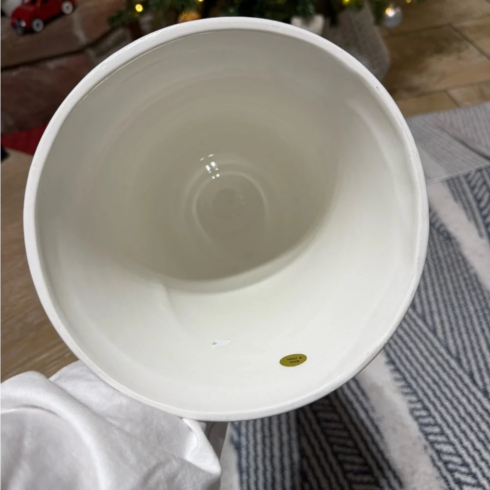 Martha Stewart Mrs. & Mrs. Est 2025 White Ceramic Bell with Greenery Design - Picture 4 of 4